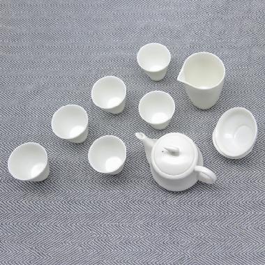 纳福中国白羊脂玉国宾礼瓷高级茶具